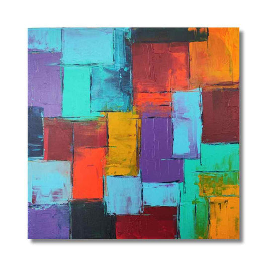 "Kaléidoscope Circus" by Lenon B, a colorful abstract painting inspired by the joy of a circus performance.