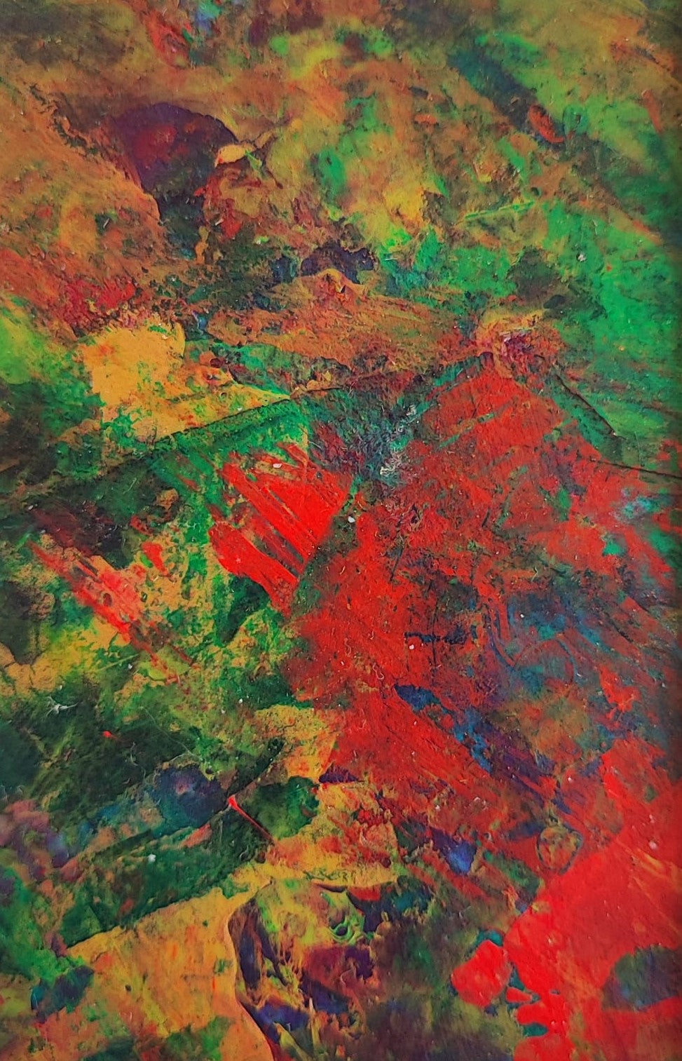 Unique Forever Gift painting by Lenon B with gold accents and dynamic colors