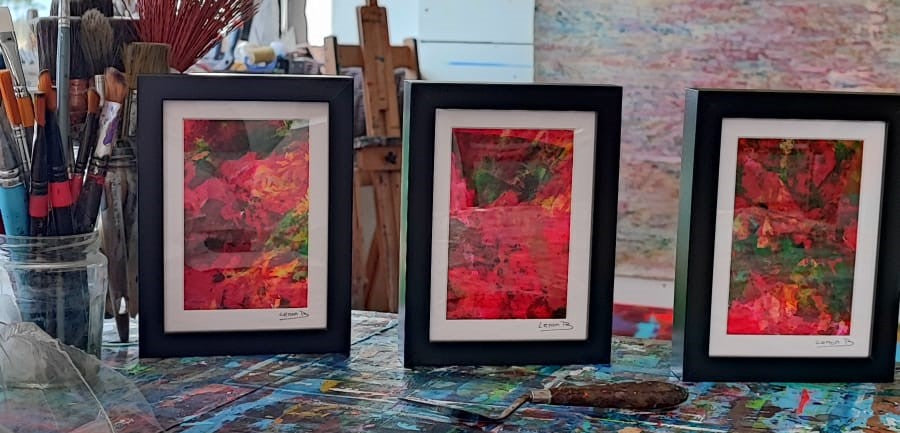 Unique painting by Lenon B in vivid, dynamic colors, ideal for collectors