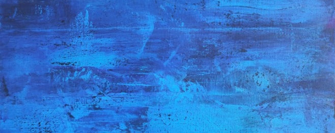 Detail of Infinite Blue, an abstract painting in deep ocean blues by Lenon B