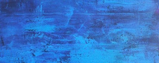 Detail of Infinite Blue, an abstract painting in deep ocean blues by Lenon B
