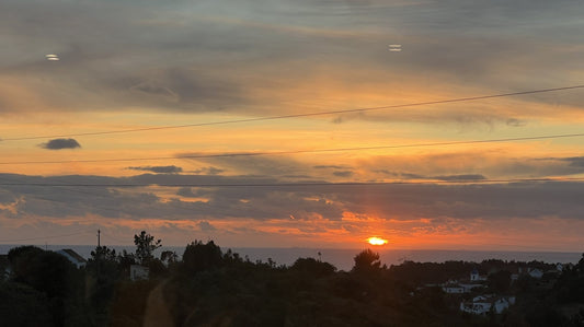 Sunset over the Atlantic Ocean in Ericeira, Portugal