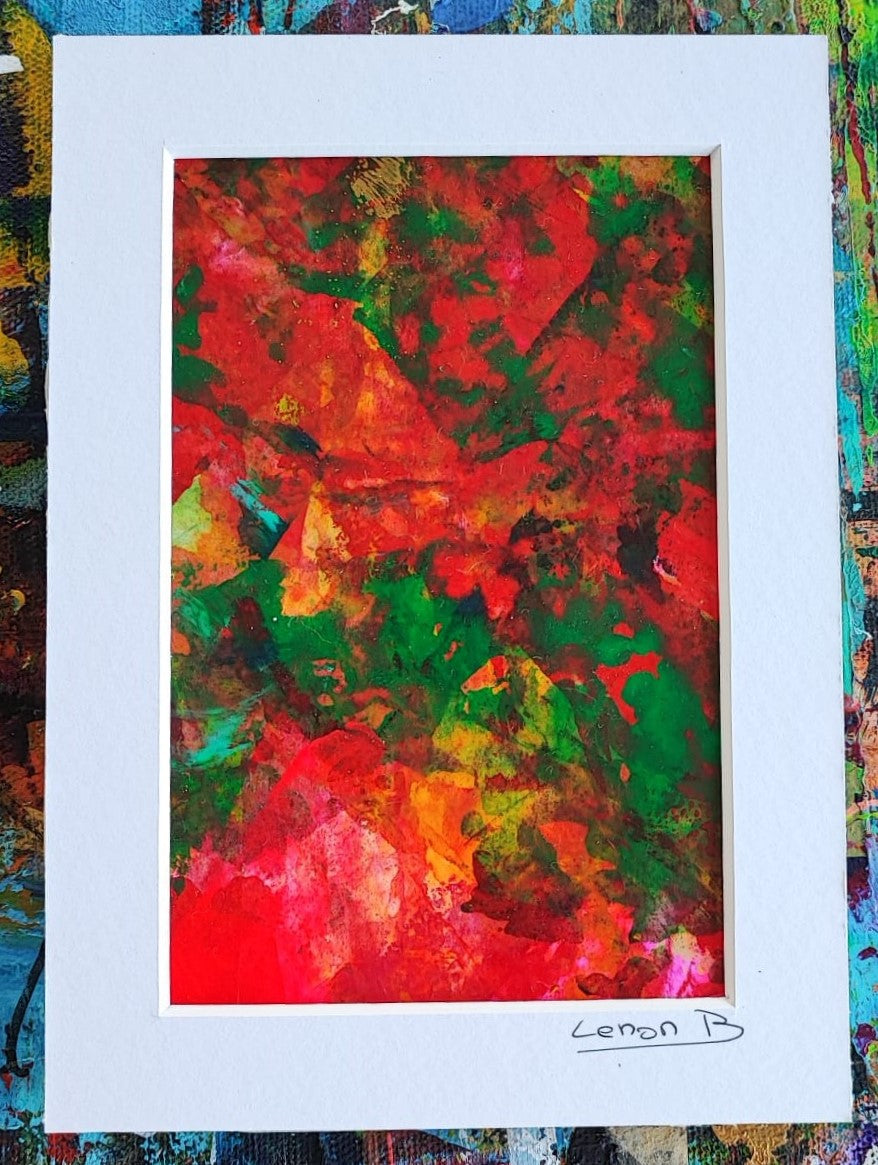 Bold color abstract painting by Lenon B, perfect as a statement piece