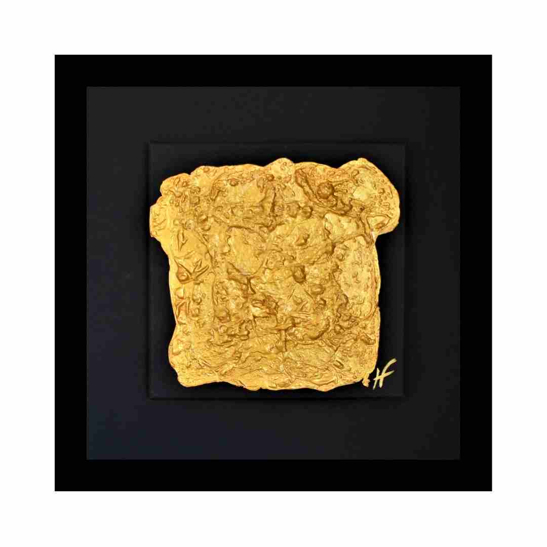 "Gold 3" by Lenon B – a striking gold dance on a black canvas