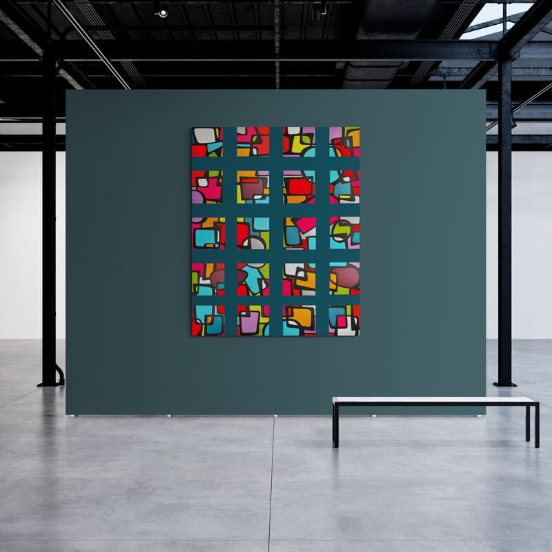 With "WORLD’S FAIR," create a unique artistic composition by arranging the 20 canvases your way.