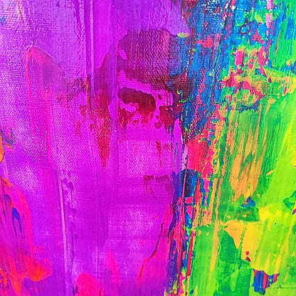 Close-up view of "Energy," showcasing a cascade of vibrant colors and rich details by Lenon B.