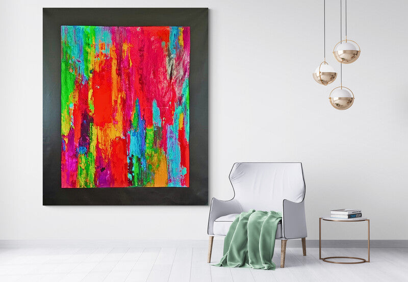  Lenon B’s bold artistic expression captured in the vibrant "Energy" painting.