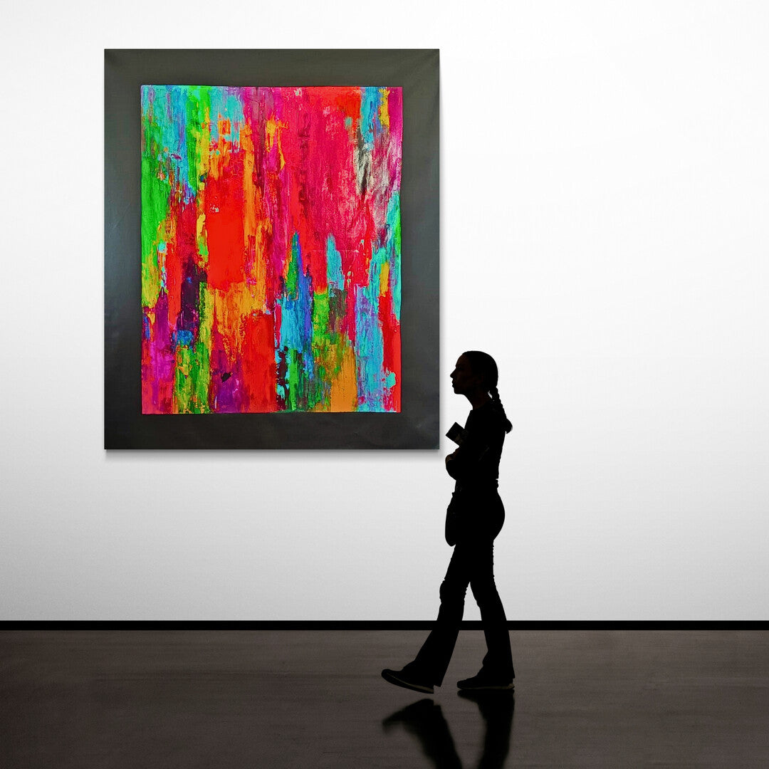 Vibrant color dynamics in Lenon B’s "Energy" painting, showcasing a harmonious palette.