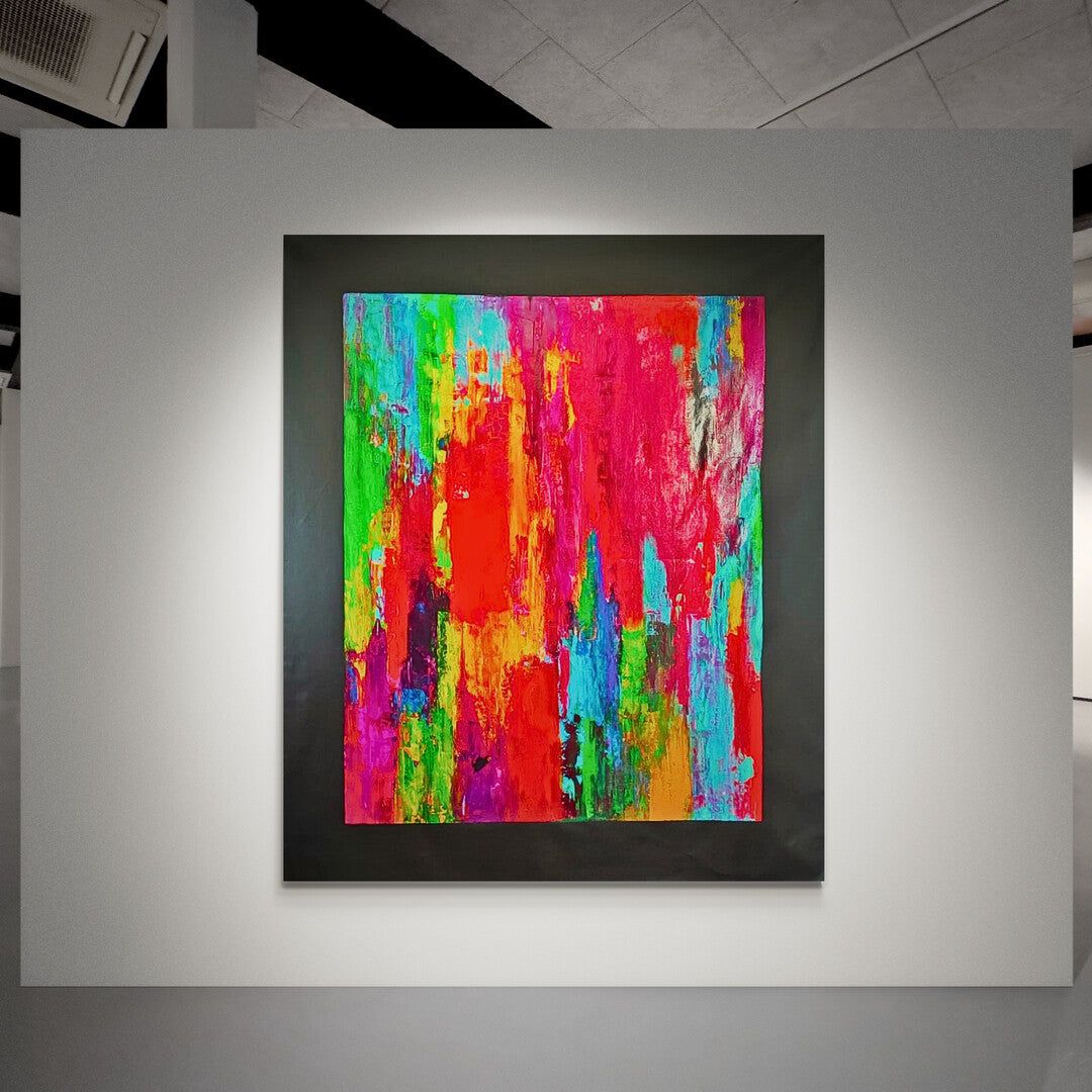 Full view of the large-format "Energy" painting by Lenon B, perfect for transforming any space.