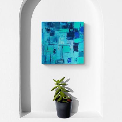 Meditation on the color blue in "Kaléidoscope Azur" by Lenon B, a serene abstract composition.