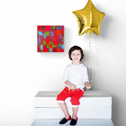 Contemporary abstract art "Kaléidoscope Be Happy" by Lenon B, blending vibrant colors in a dynamic composition.