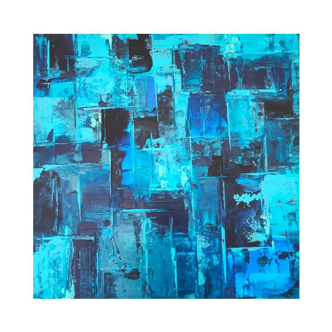 "Kaleidoscope Céleste" by Lenon B, a celestial abstract painting in soothing colors.