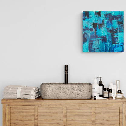 Colorful celestial art "Kaleidoscope Céleste" by Lenon B, showcasing soothing blue tones.