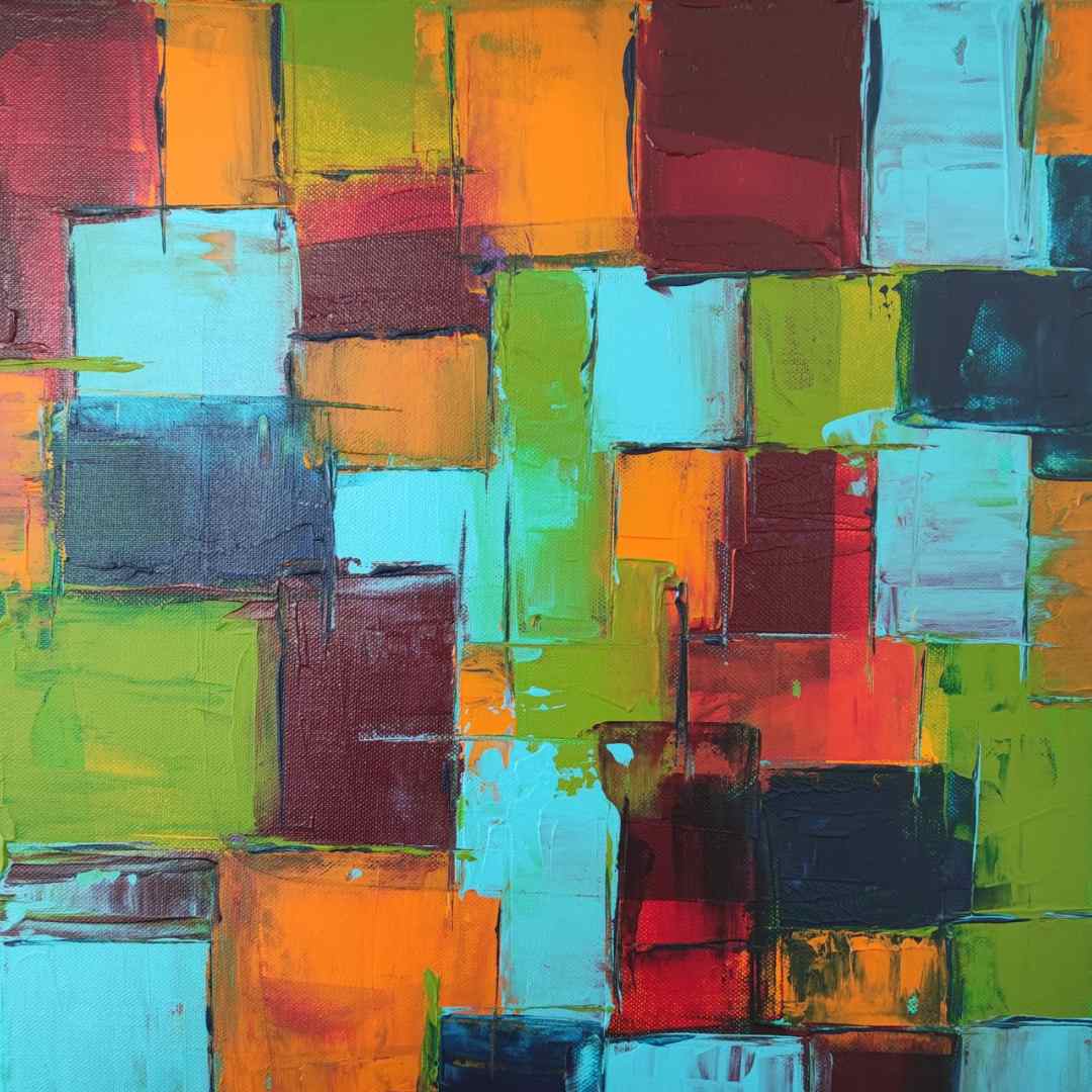 Contemporary abstract painting "Kaléidoscope Lisboa" by Lenon B, inspired by Lisbon’s colors and energy.