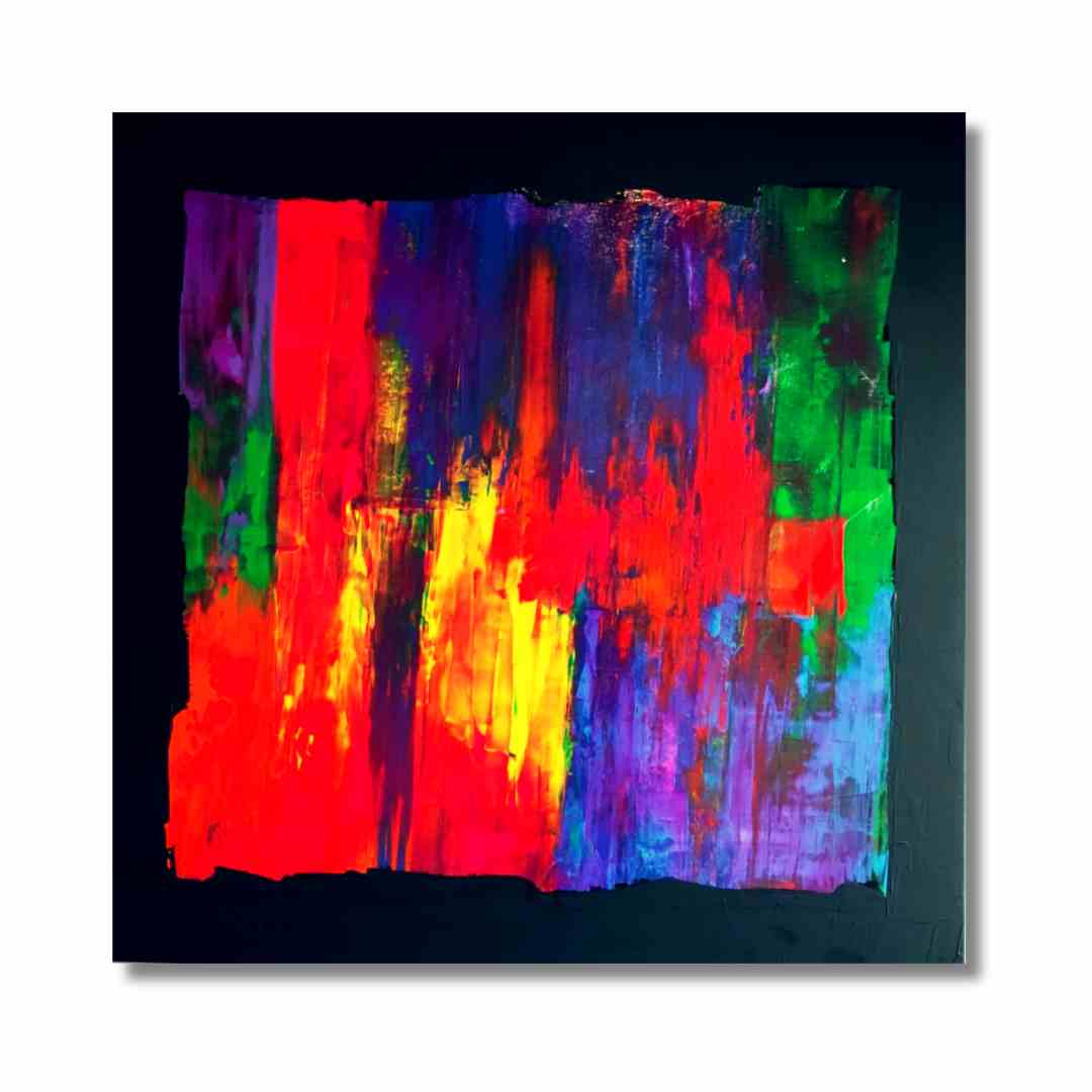 Exploring motion and creativity, "Magma" by Lenon B is a dynamic acrylic painting bursting with color.