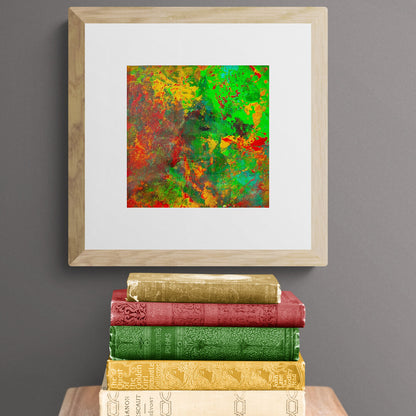 "Mini Vert" by Lenon B is a modern, vibrant take on Monet’s impressionism with lively green, yellow, and red tones.