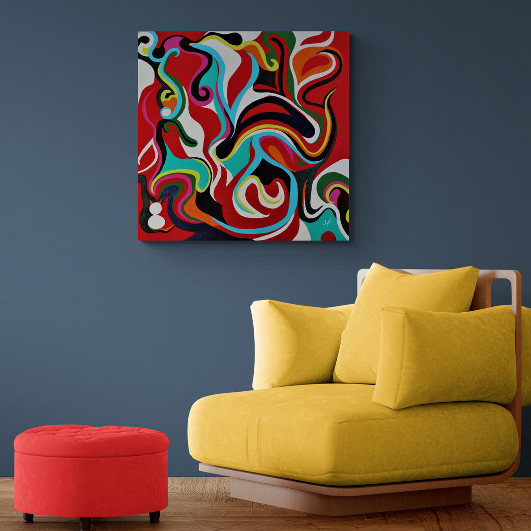 "Poppies" by Lenon B, a chromatic dance of vibrant curves and colors.