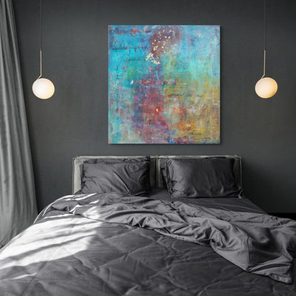 Abstract artwork "Requiem" by Lenon B, inviting contemplation through subtle hues and emerging silhouettes.