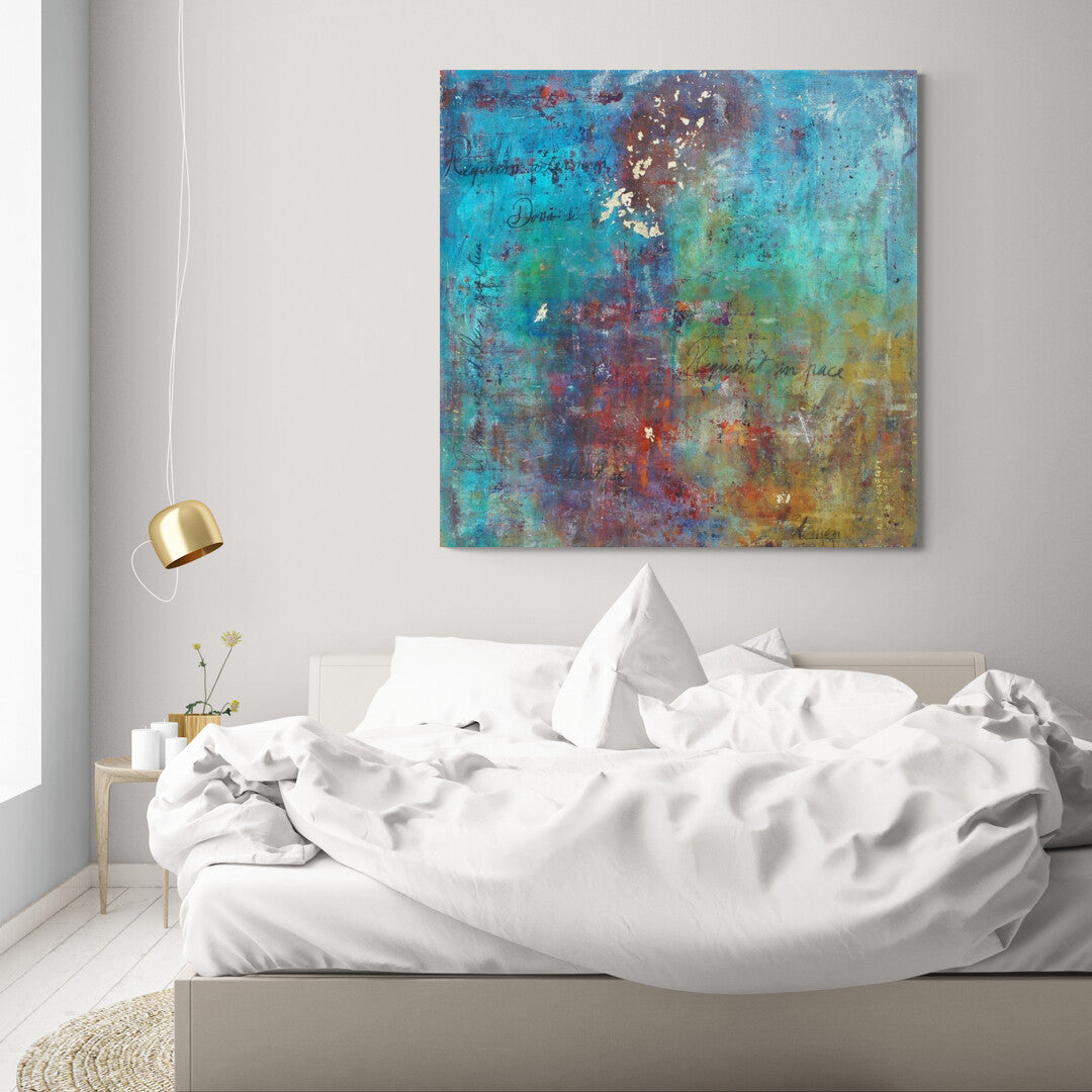 Lenon B’s "Requiem" is a peaceful abstract painting that merges memory with vibrant tribute through subtle colors.