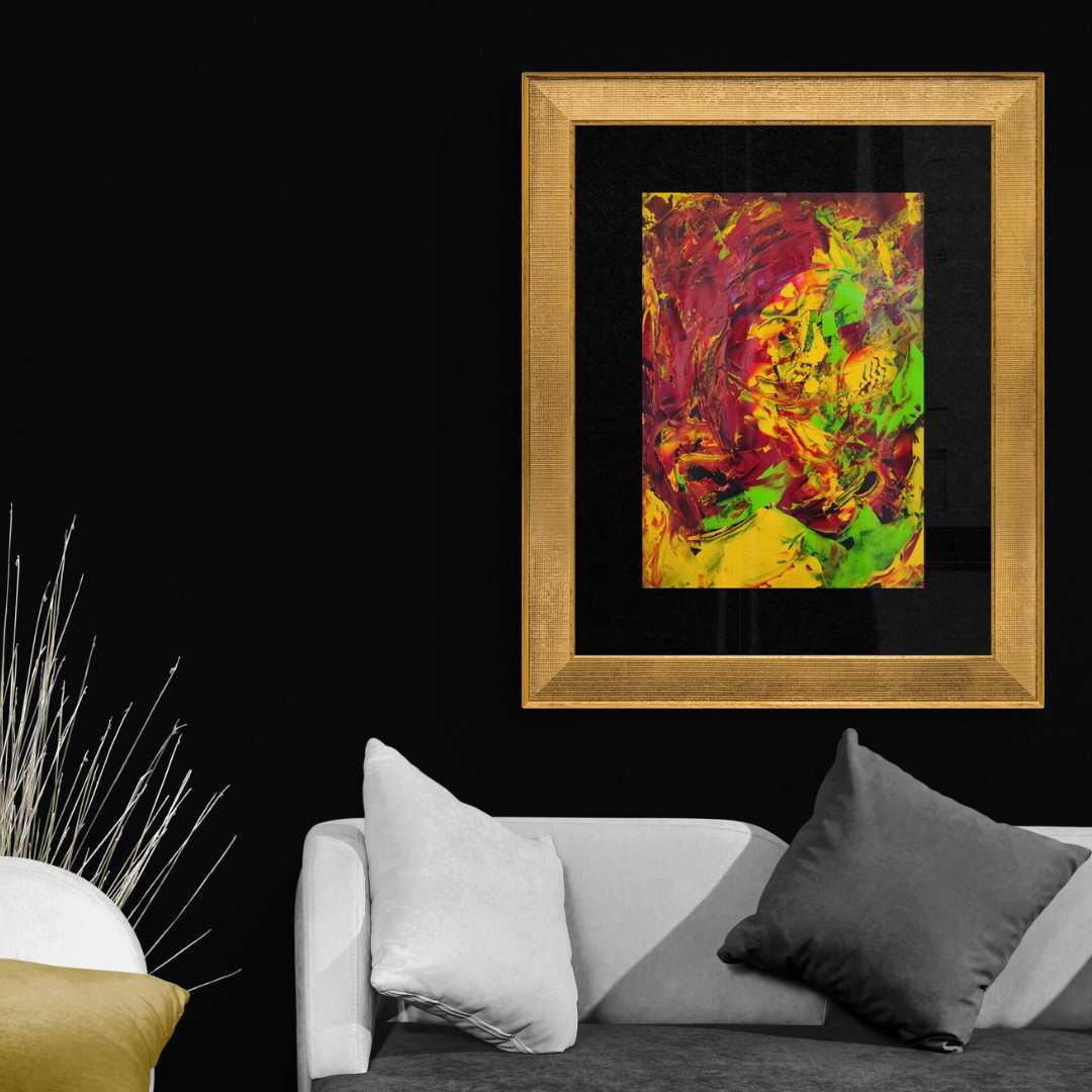 Original abstract artwork titled Rhapsody in Color showcasing vibrant colors