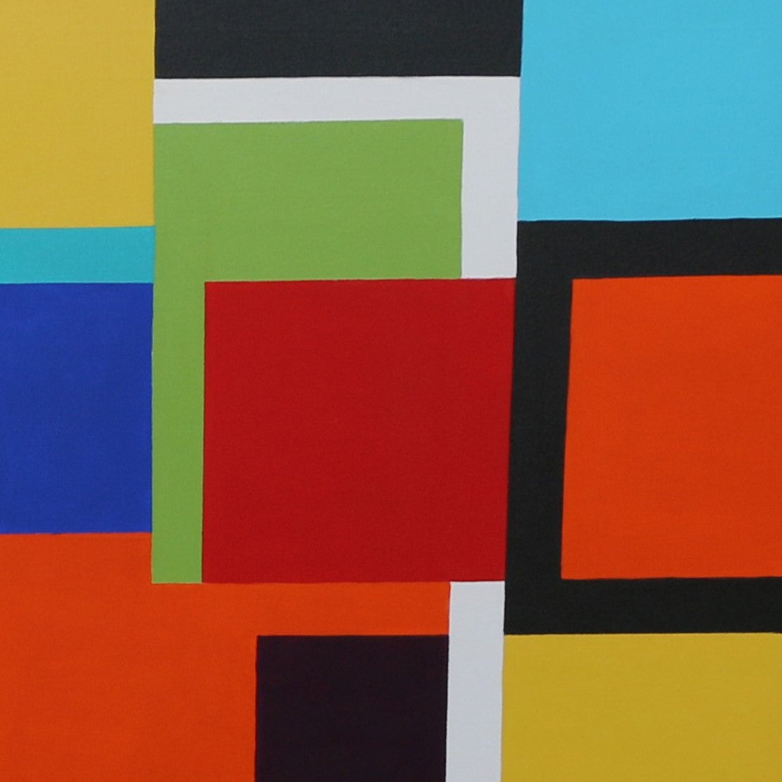 "Rubick's Cube" invites viewers to explore the interactions between colors and shapes.