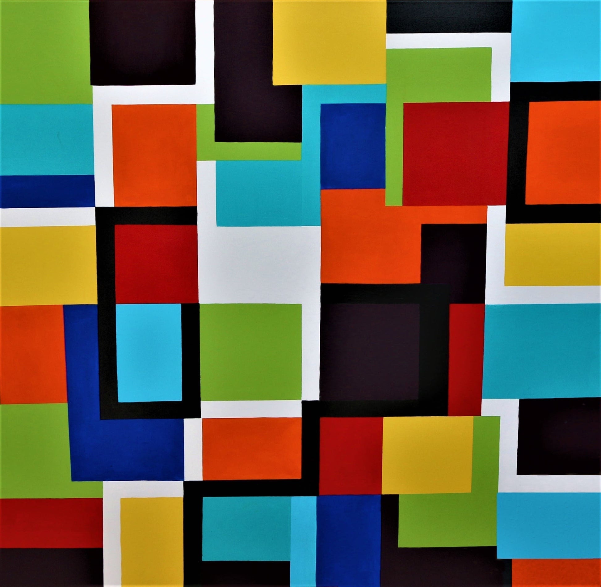 The playful arrangement of shapes in "Rubick's Cube" stimulates imagination and creativity.