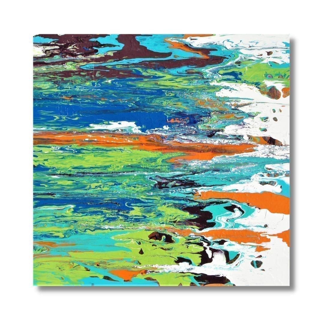 "São Sebastião" is an abstract painting inspired by the depth of the ocean and coastal beauty.