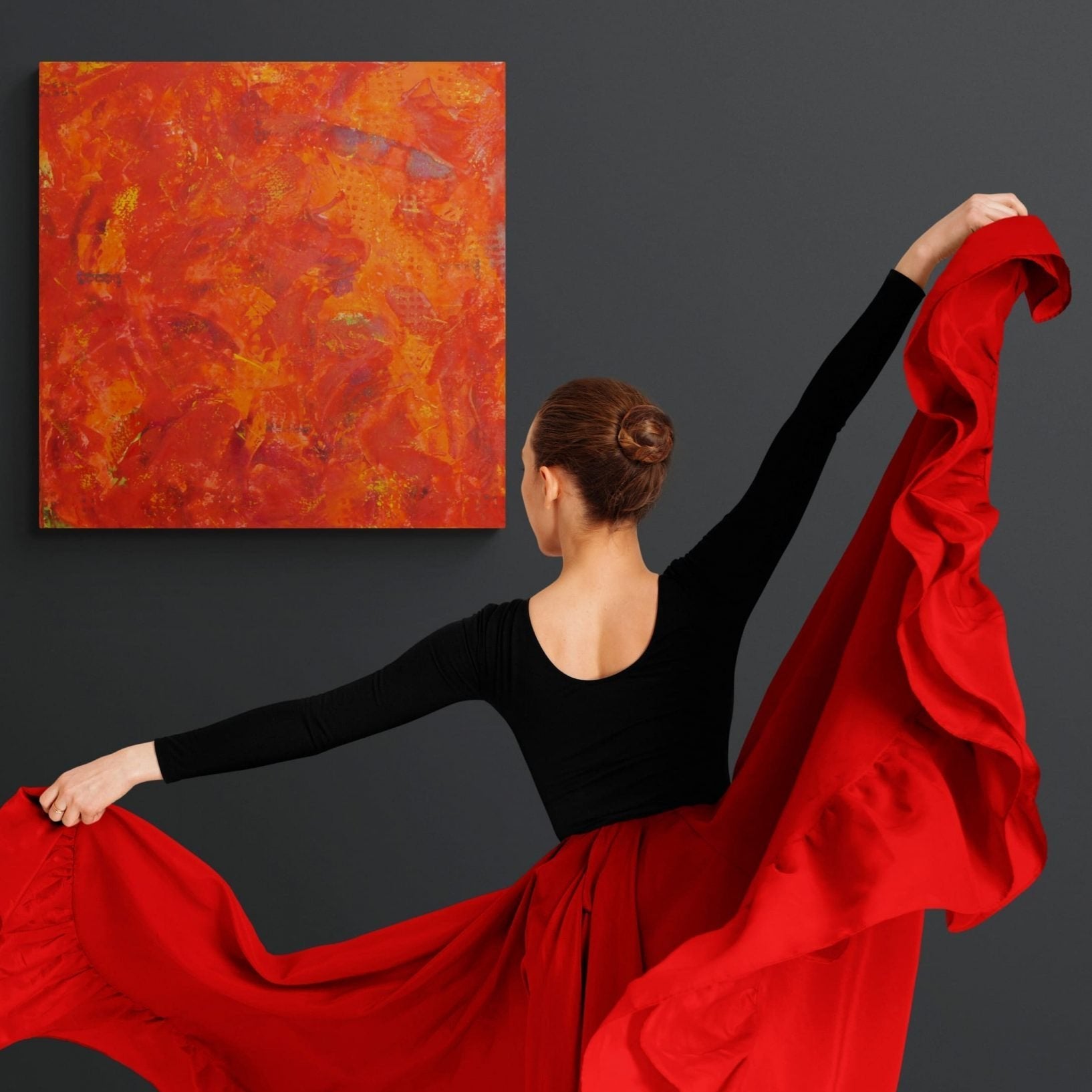 This piece captures the essence of passion and energy inspired by the flamenco culture.