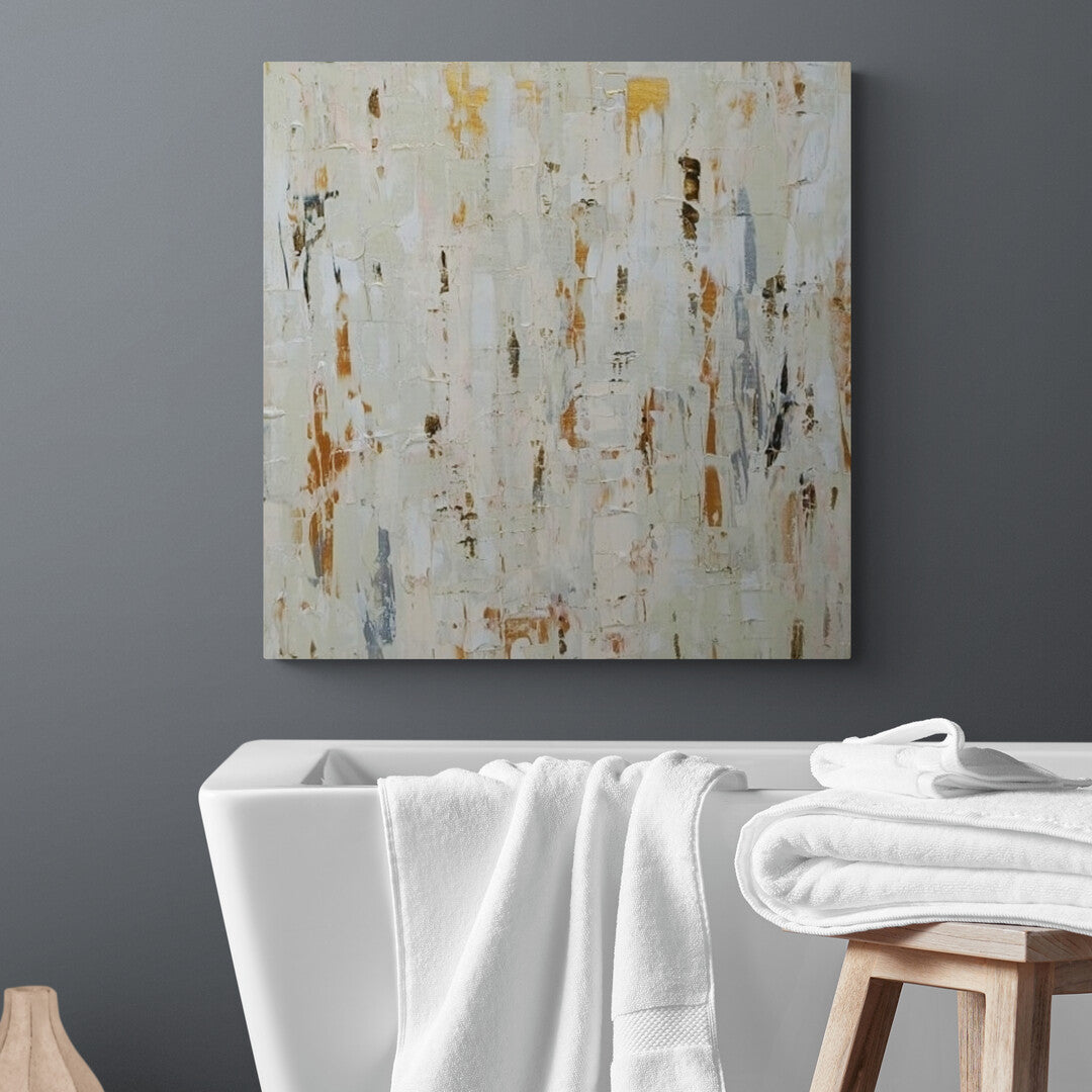 "Sandy" is an abstract canvas that captures the essence of peace and nature