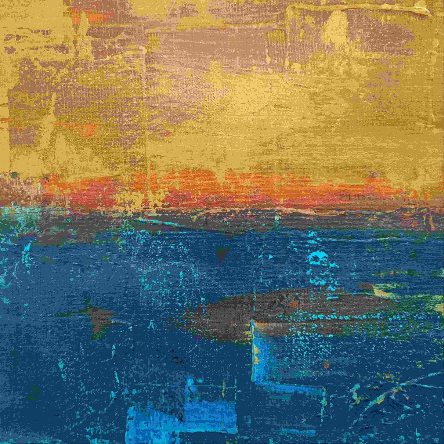 Evocative abstract sunset painting "Sao Juliao Sunset" by Lenon B, inspired by Ericeira's Sao Juliao Beach.