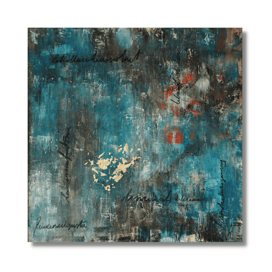 "The Ghost Ship" by Lenon B, an emotional blue ocean painting inspired by lost ships.