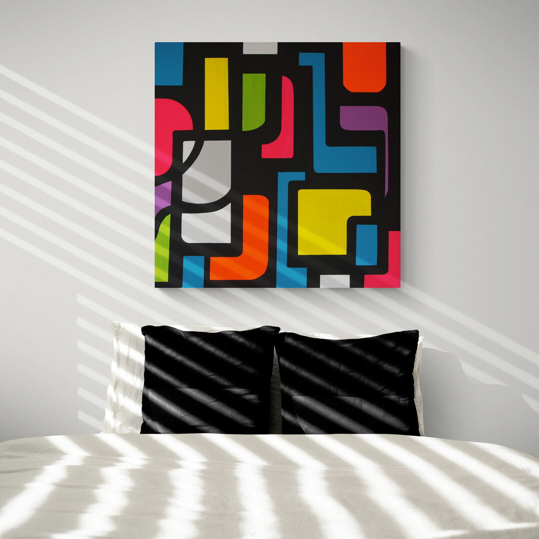 Fluorescent neon artwork inspired by Times Square, with vibrant colors on a dark canvas by Lenon B.