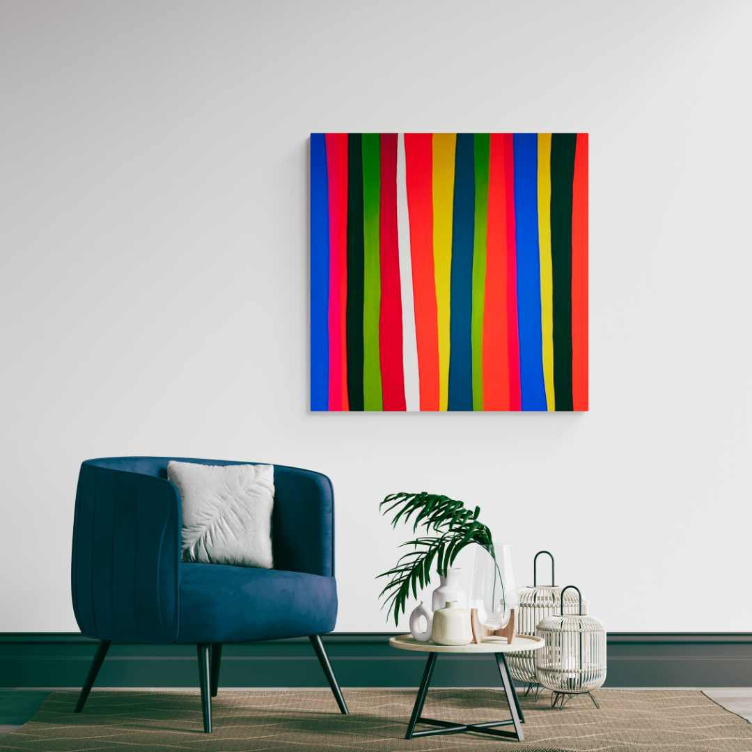 Transform your space with "VERTICAL," an artwork that brings joy and energy.