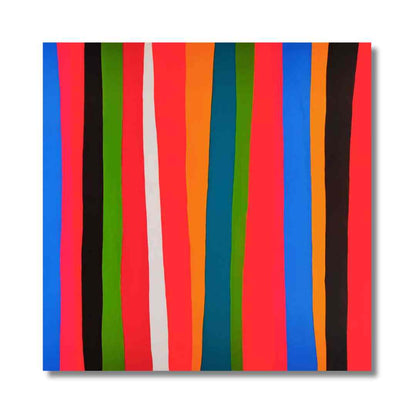 "VERTICAL," an artwork by Lenon B featuring vibrant vertical stripes.