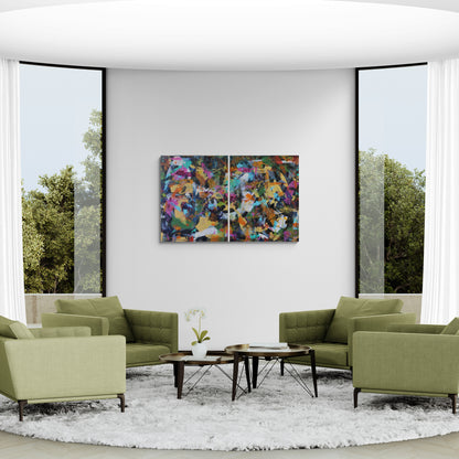 Large diptych "Anjos" transforming modern interiors