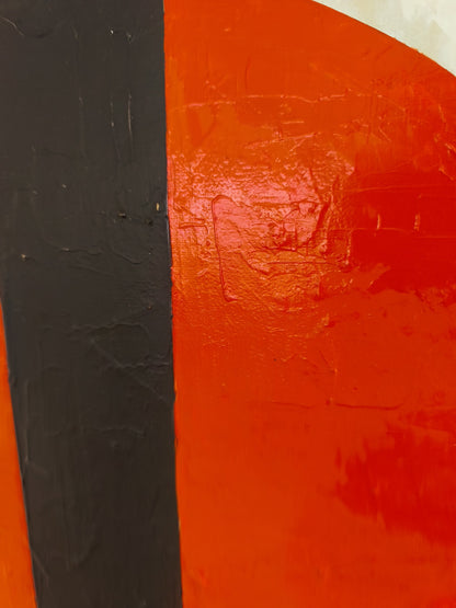 Detail of Dear Calder: black bar over the red circle