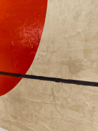 Detail of Dear Calder: the black line and textured background