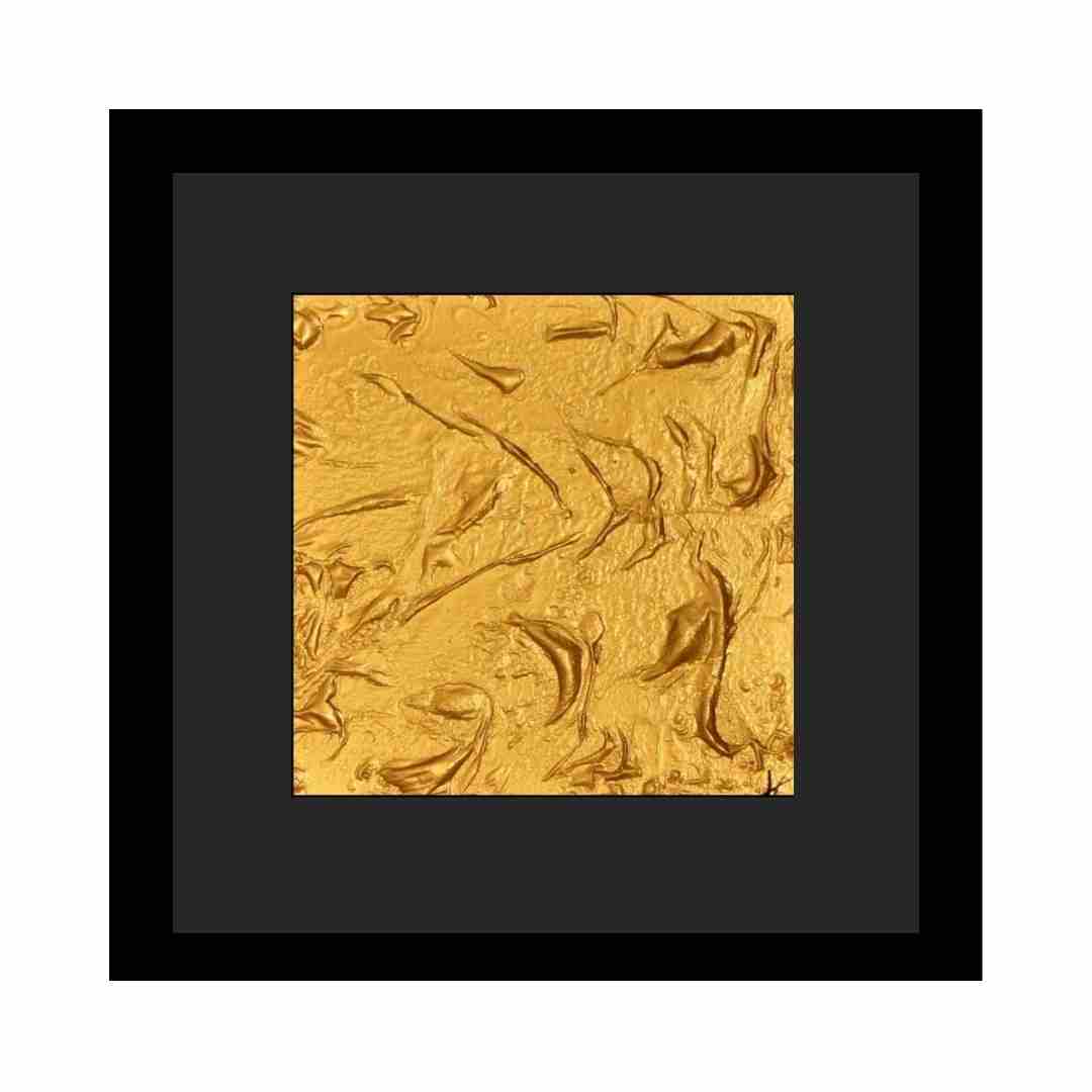 "Gold 2" by Lenon B – a dazzling gold explosion on a black canvas