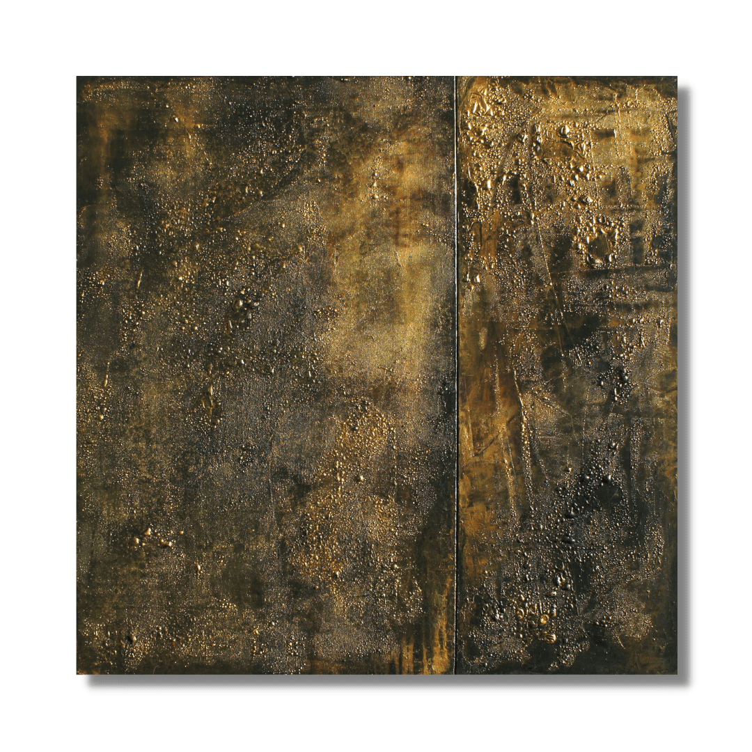 "Gold Finger" by Lenon B – a modern diptych with golden effects