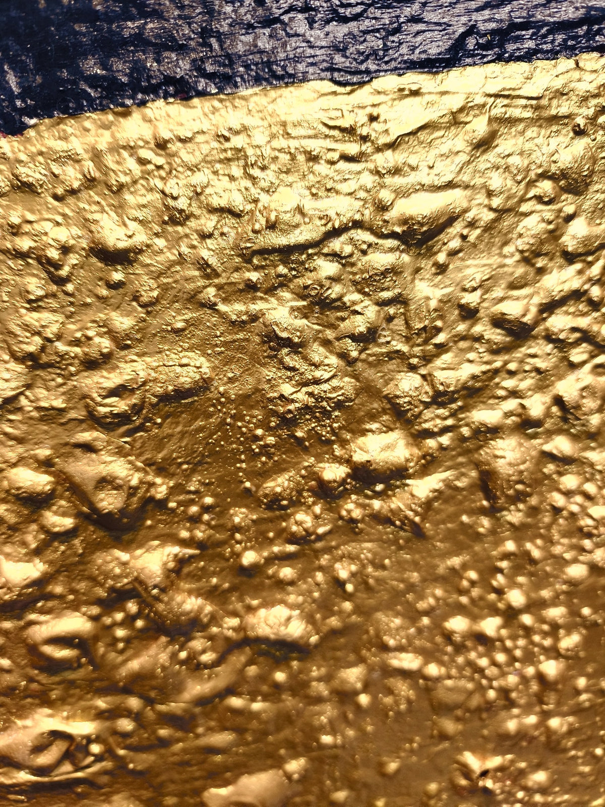 Detail of Golden Dream: gold against the black border