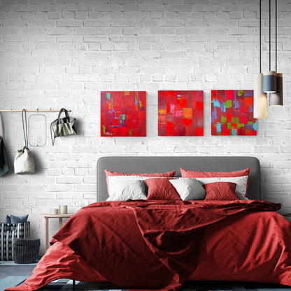  Acrylic painting showcasing a passionate blend of red shades, by Lenon B.