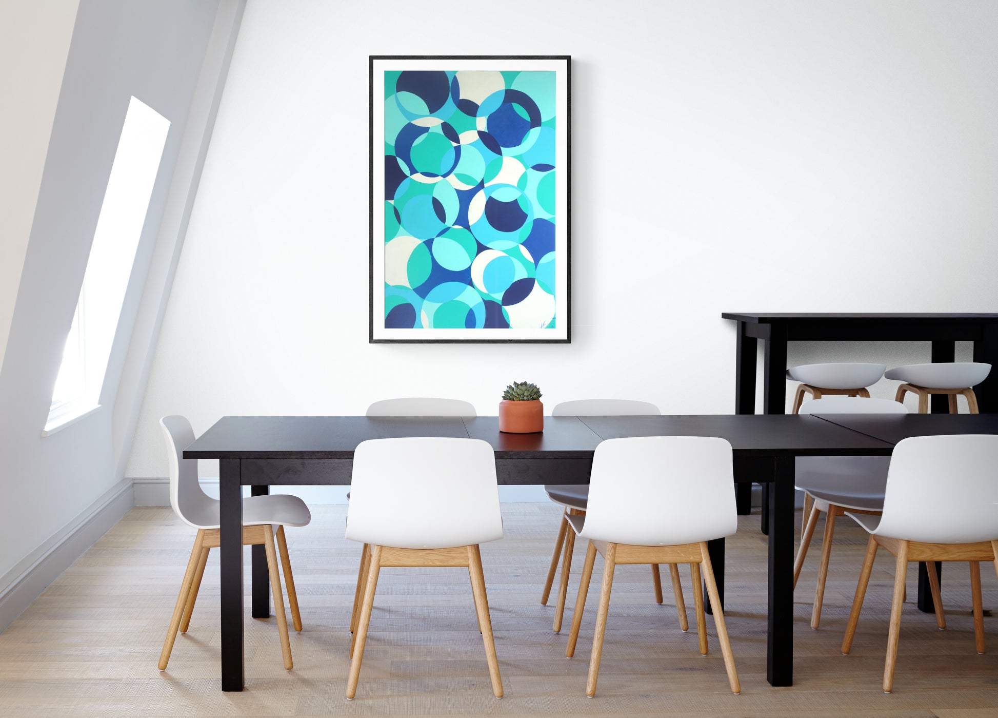 Vibrant shades of blue in "Blue Bubbles"