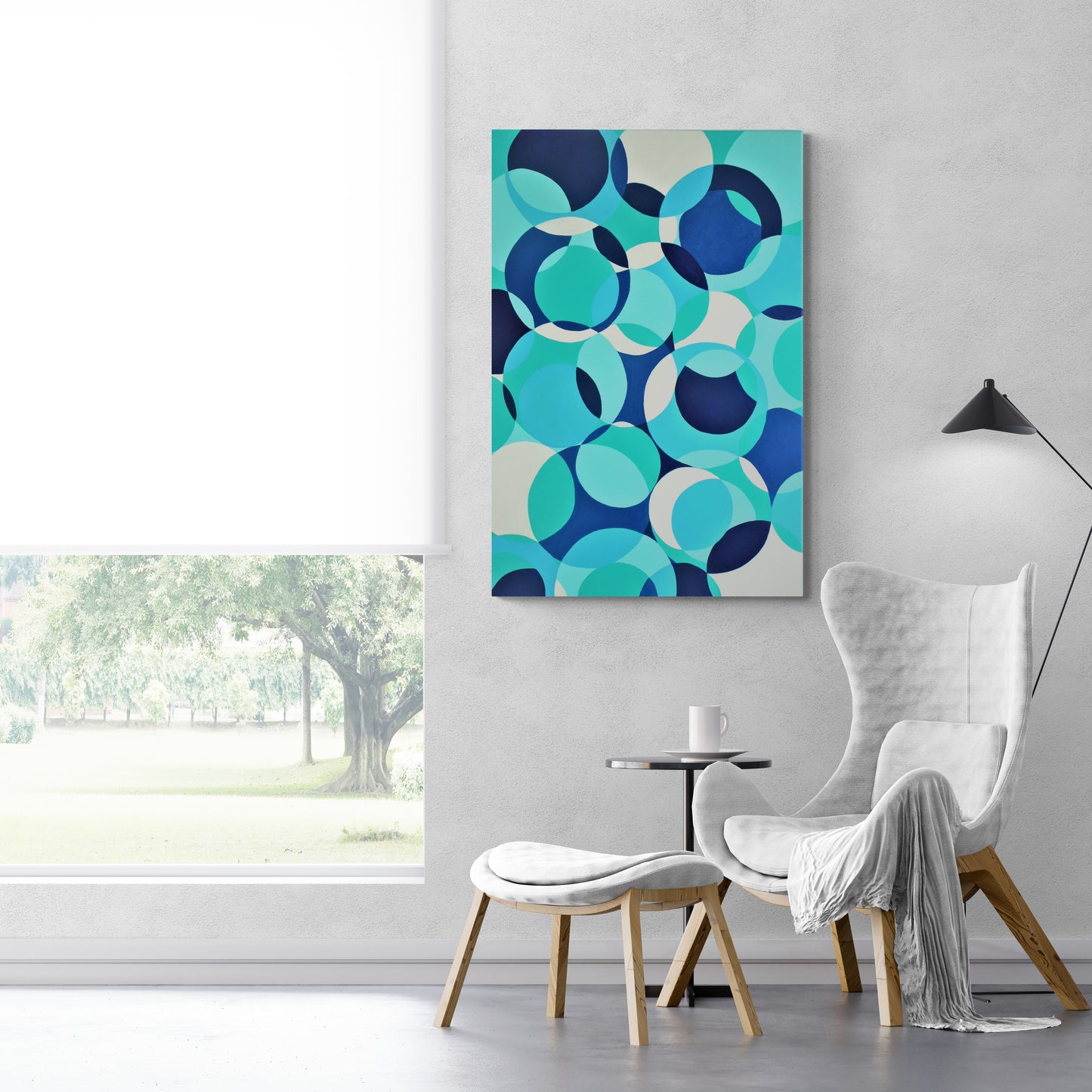 Lenon B's "Blue Bubbles" - original 120x80 cm artwork