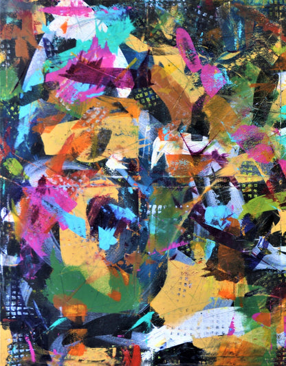 Stunning diptych "Anjos" by Lenon B with joyful colors