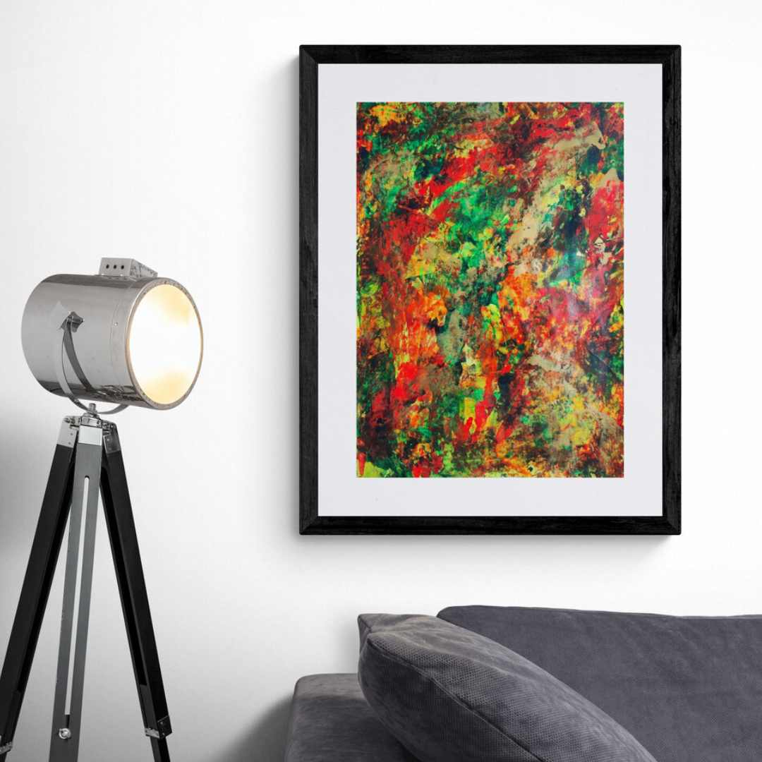 Mystery by Lénon B, vivid modern art showcasing an interplay of vibrant tones.