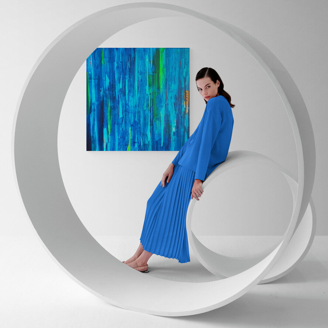 Captivating colors in "Blue Bamboos" by Lenon B