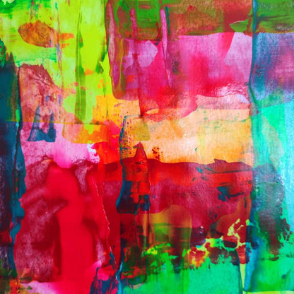 Prisme by Lénon B, a vibrant painting full of energy and lively colors.