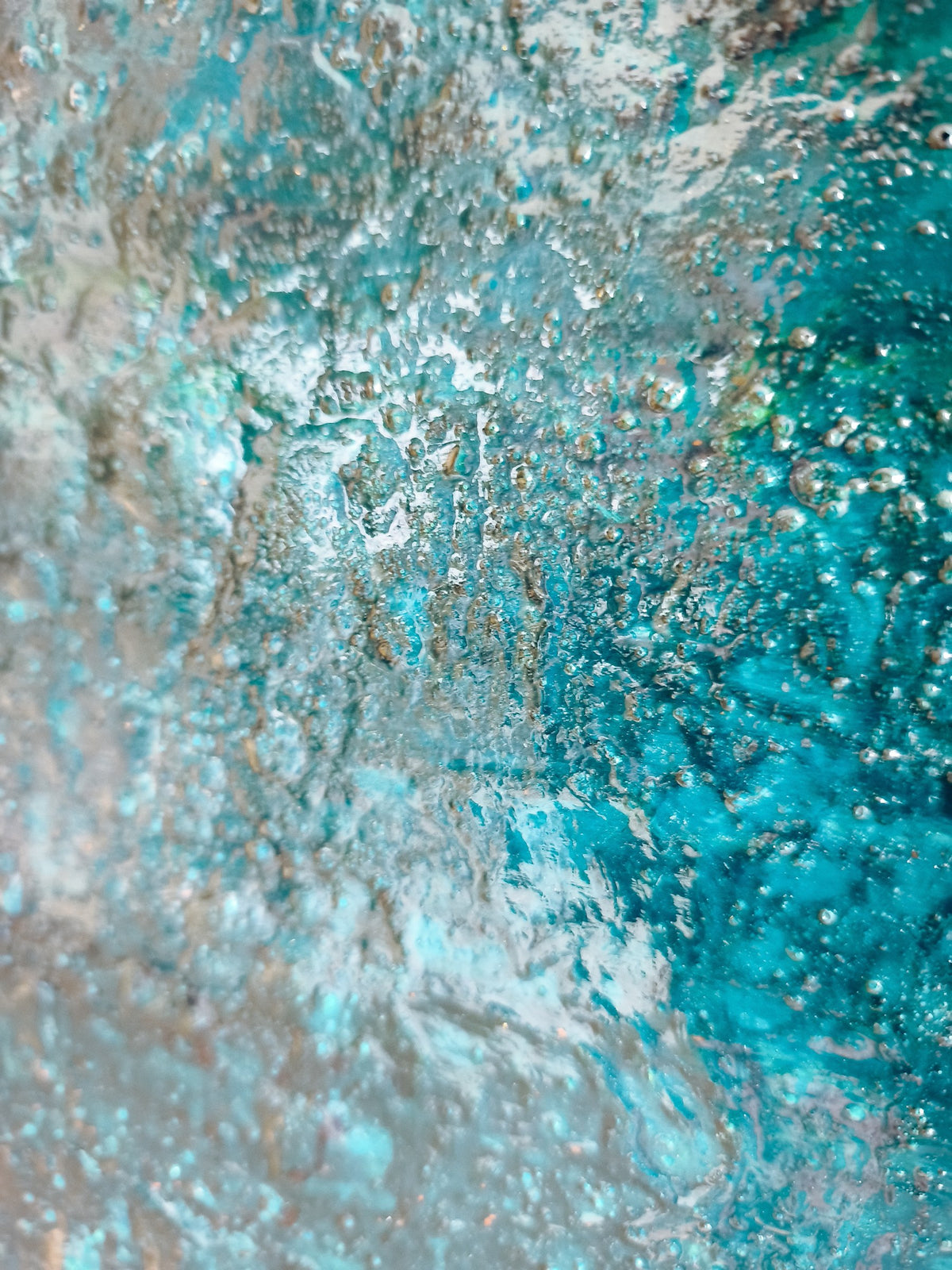 Detail of The Line: turquoise texture