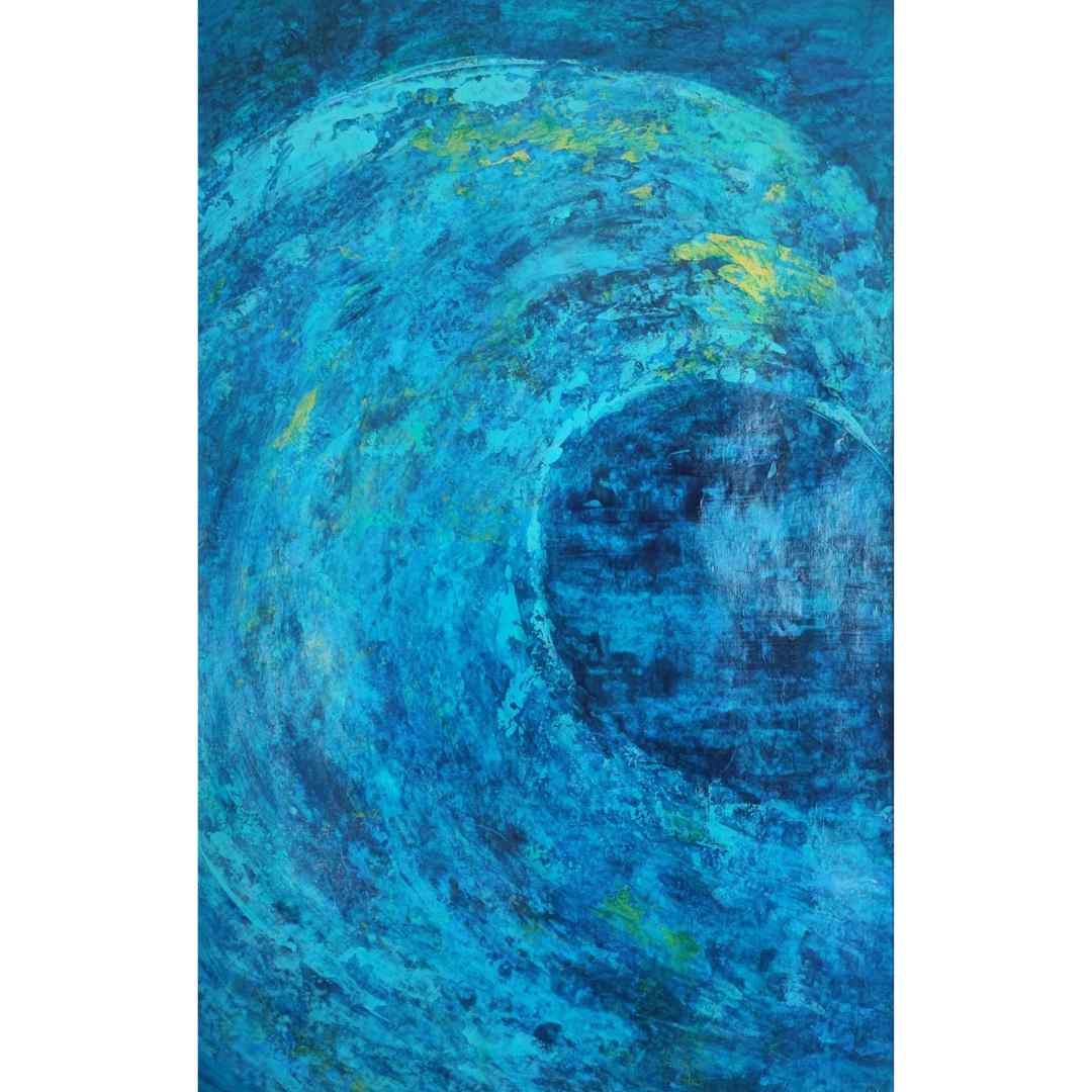 Undertide I by Lénon B, an abstract painting that mimics the motion of the sea.